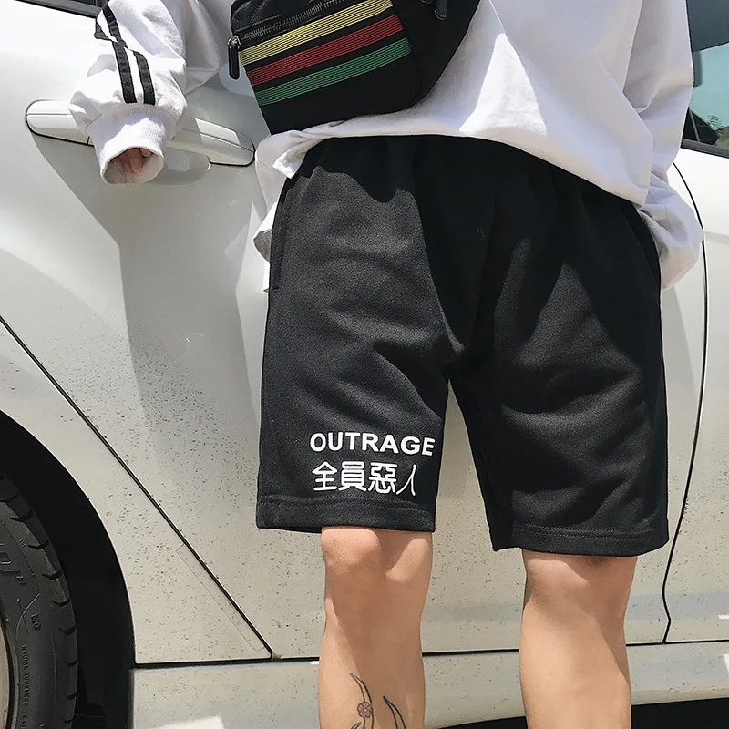 Fashion Cotton Shorts Men Pockets Summer Straight Shorts Hip Hop Knee