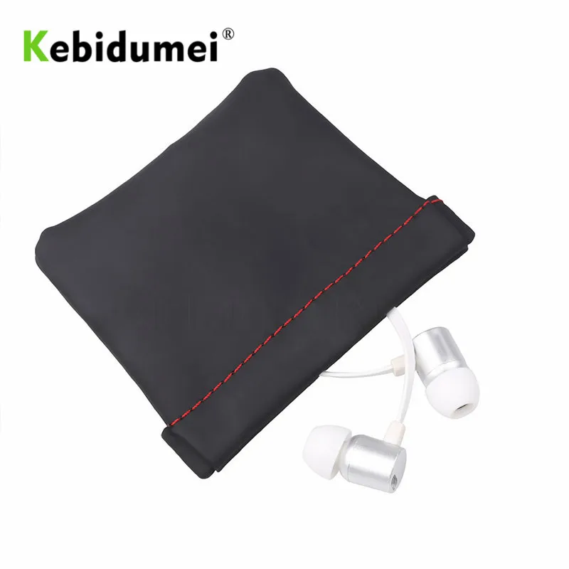 

Kebidumei Portable Earphone Bag Senfer PU Leather Earphone Case PU Leather Carry Case Pouch Bag For Headphones Earphones