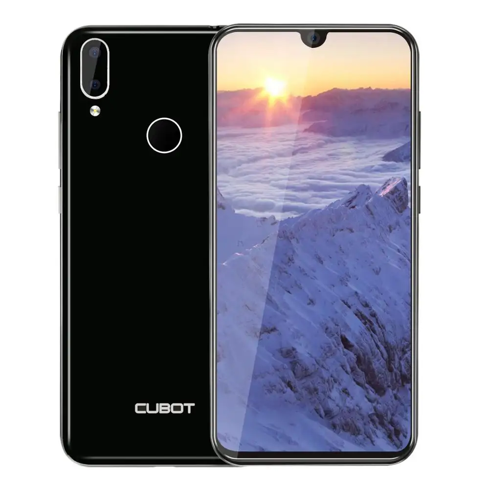  Cubot R19 Android 9.0 19:9 3GB 32GB Quad Core Fingerprint Smartphone 5.71''Water Drop Screen Dual B