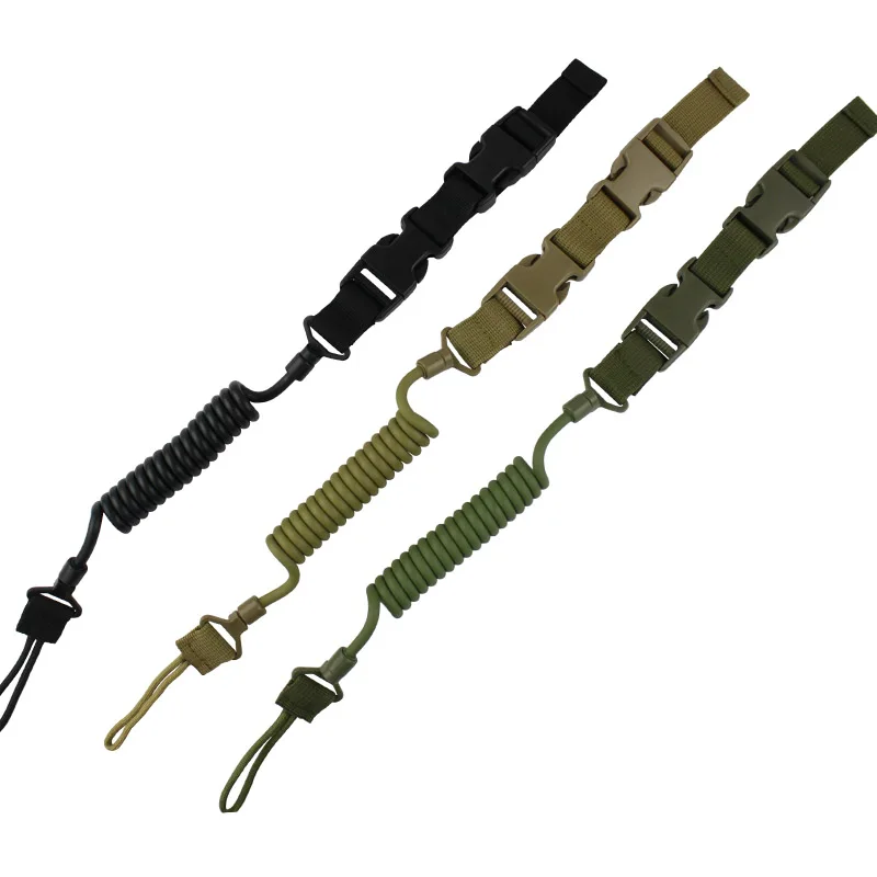 High Quality Tactical Gun Sling Pistol Hand Gun Secure Lanyard Spring