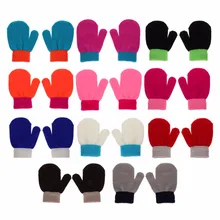 Милые перчатки для малышей, детские варежки из хлопка, мягкие вязаные теплые перчатки, модные