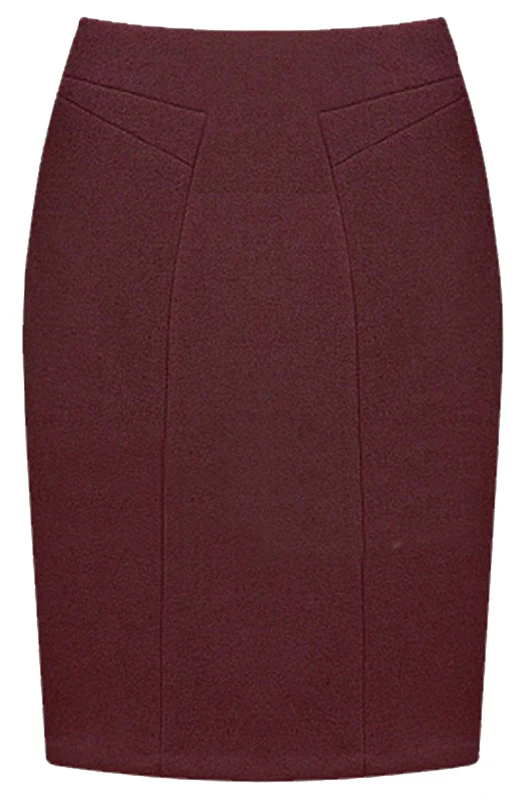 MWSFH, юбки-карандаш размера плюс M-3XL, женские, высокая талия, тонкие, офисные, элегантные, офисные, офисные, женские, с разрезом, облегающие, повседневные, миди юбки - Цвет: Wine red Skitrs