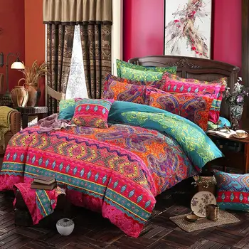 

Adeeing 2/3Pcs Bohemian Style Printing Duvet Cover Pillowcase Bedding Set