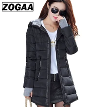 2019 Women Winter Hooded Warm Coat Plus Size Candy Color Cotton Padded Jacket Female Long Parka Womens Wadded Jaqueta 1PC