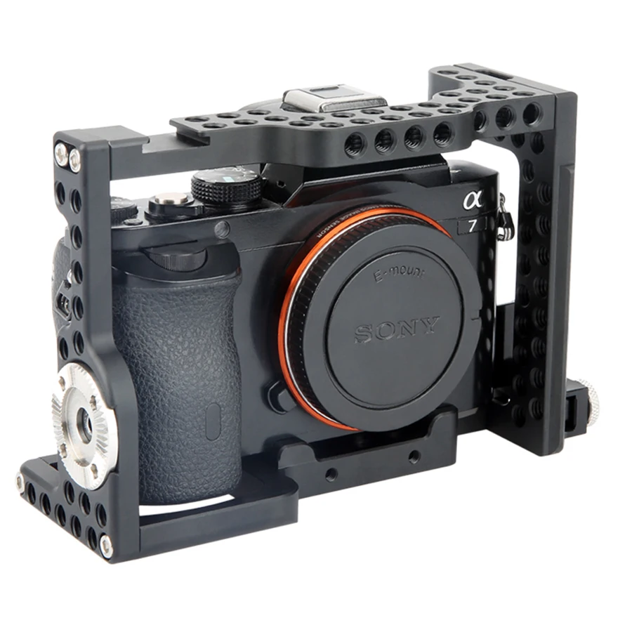 Aluminum DSLR Camera Cage with ARRI Standard Rosette for Sony A7III