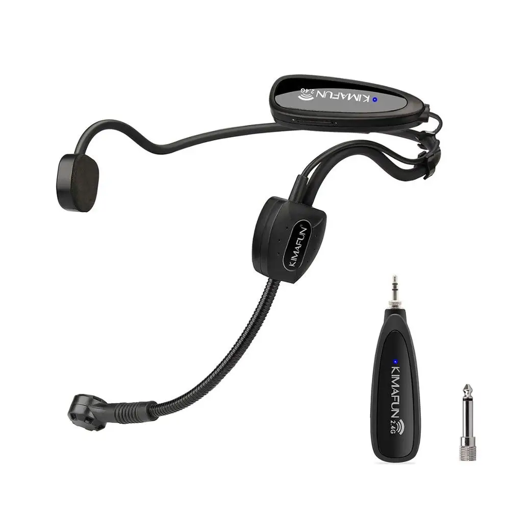 

KIMAFUN 2.4G Wireless Headset Microphone System with Transmitter and Receiver Design for Stage Performance,Band Live,Busker