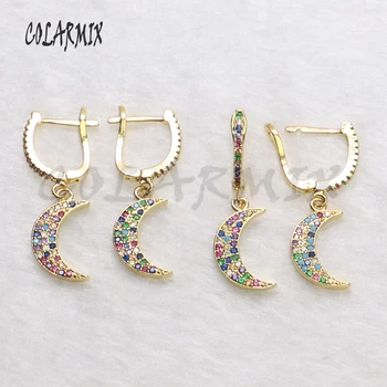 

5 Pairs Moon earrings moon dangle earrings moon charm crystal earrings zircon wings accessories for women 5481