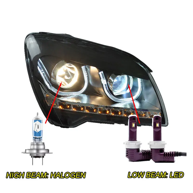 Автомобильный Стайлинг светодиодный HID Rio светодиодный чехол для фары для KIA Sportage фары 2007-2013 KIA Sportage Биксеноновые линзы ближнего света - Цвет: LED