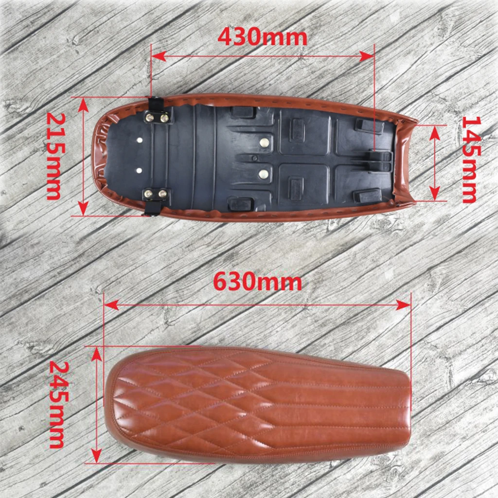 Motorcycle Cafe Racer Vintage Flat Seat Cushion Rhombus Seat Saddle Black Motorcycle Seat Saddle Cafe Racer Vintage Seat Cushion