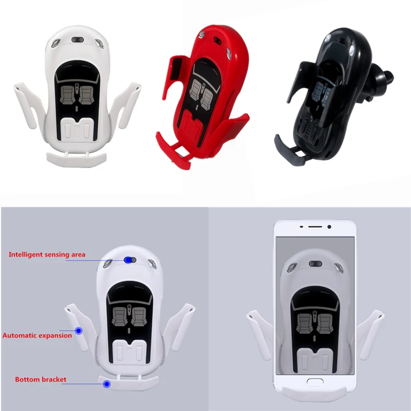 Car bracket Qi 10w Wireless Charger For iPhone XS Max X 8 Fast Wirless Charging Wireless Car Charger For Samsung HUAWEI Xiaomi