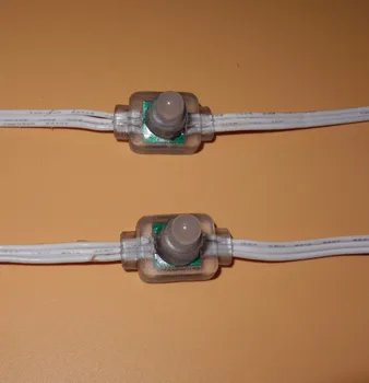 

DC5V WS2811 LED smart string,addressable,IP65 rated;injection molding type;50pcs a string;all WHITE color wire