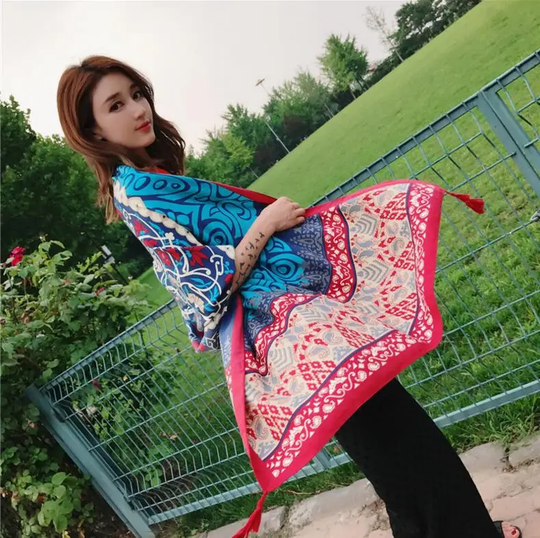 Корея шарфы саржевого хлопка шарф женский Лето Раздел путешествия солнцезащитный крем новая шаль пляжное полотенце туризма пашмины