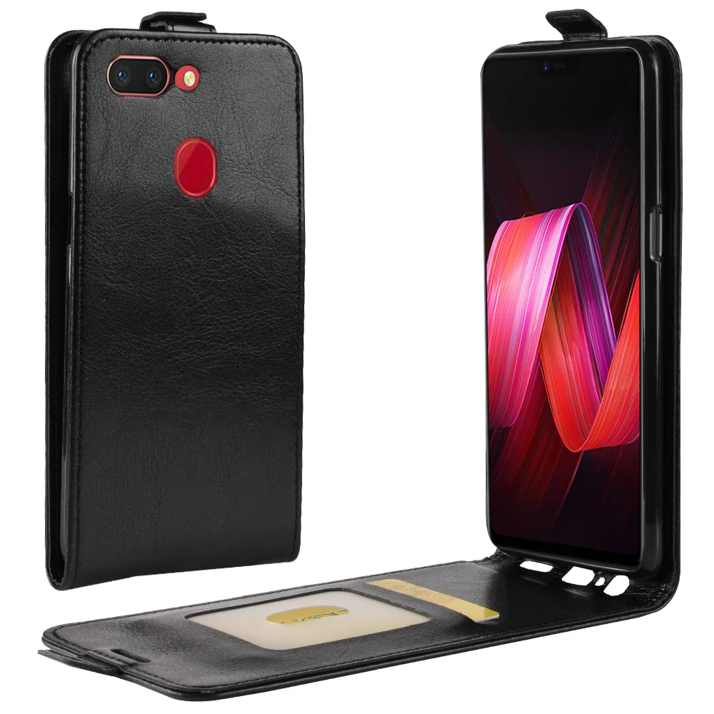 Luxury Vertical PU Leather Flip Wallet Case Cover For OPPO R15 UP DOWN Cell Phone housing Bag
