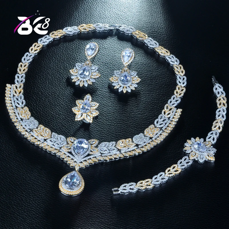 Be 8 High Quality Water Drop Shape Wedding Jewelry Set Sparkling Zirconia Bridal Accessory Hotsale 4PCS for Lady Marry S264 | Украшения и
