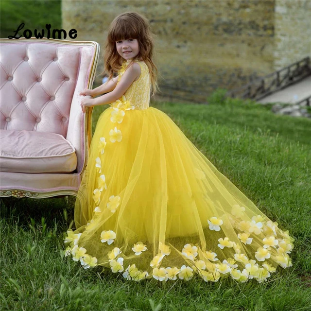 Pale Yellow Flower Girl Dresses