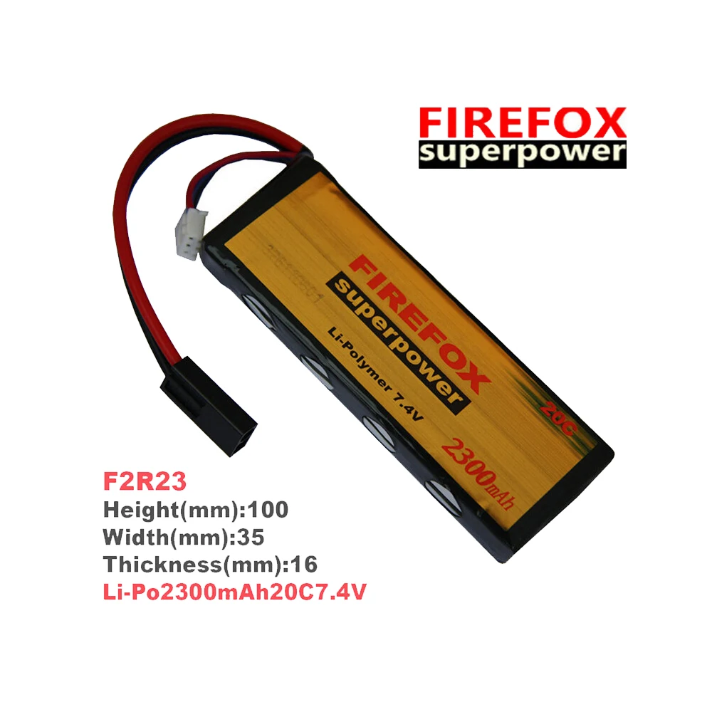 

1pcs 100% Orginal FireFox 7.4V 2300mAh 20C Li Po AEG Airsoft Battery F2R23