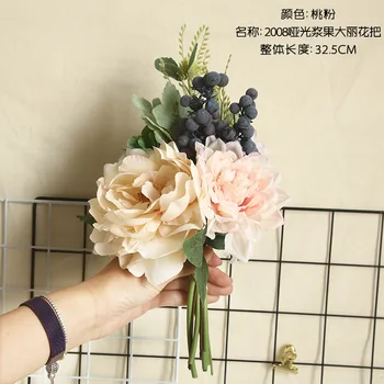 

artificial Dahlia flower berry silk fake rose peony flower wreath wedding wall & home decoration accessories simulation flower