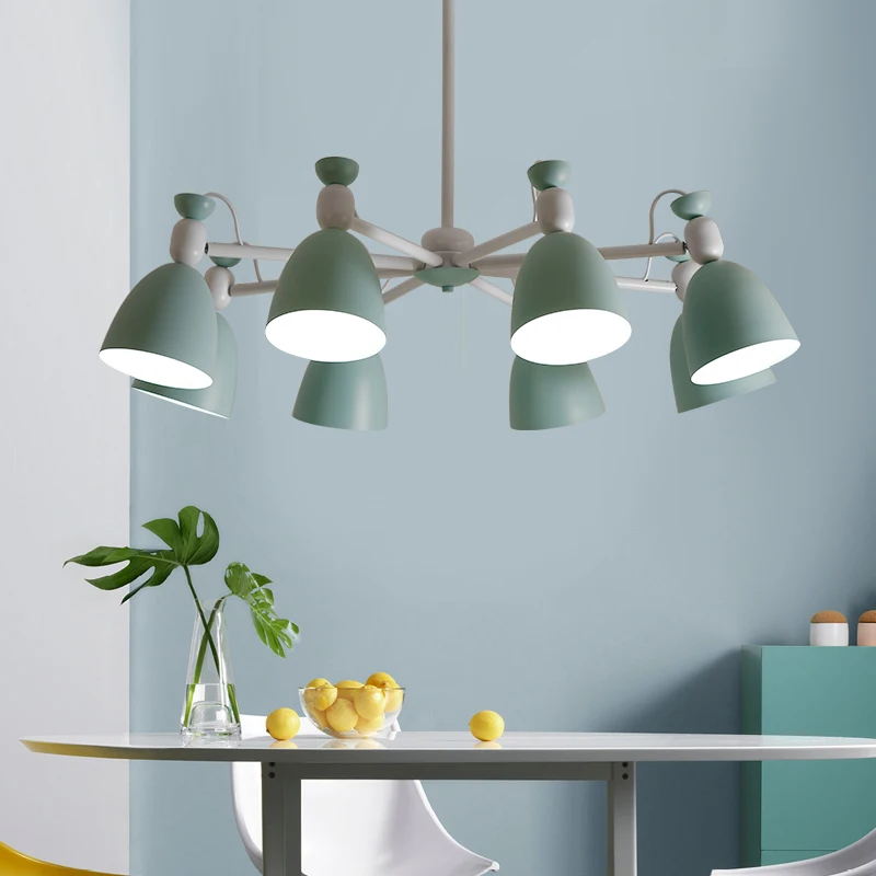 

Nordic Lamp Hanging Wrought Iron Luster Modern Kitchen Led Chandelier Iron Lampshade Lamp Ceiling Chandeliers For Living Room