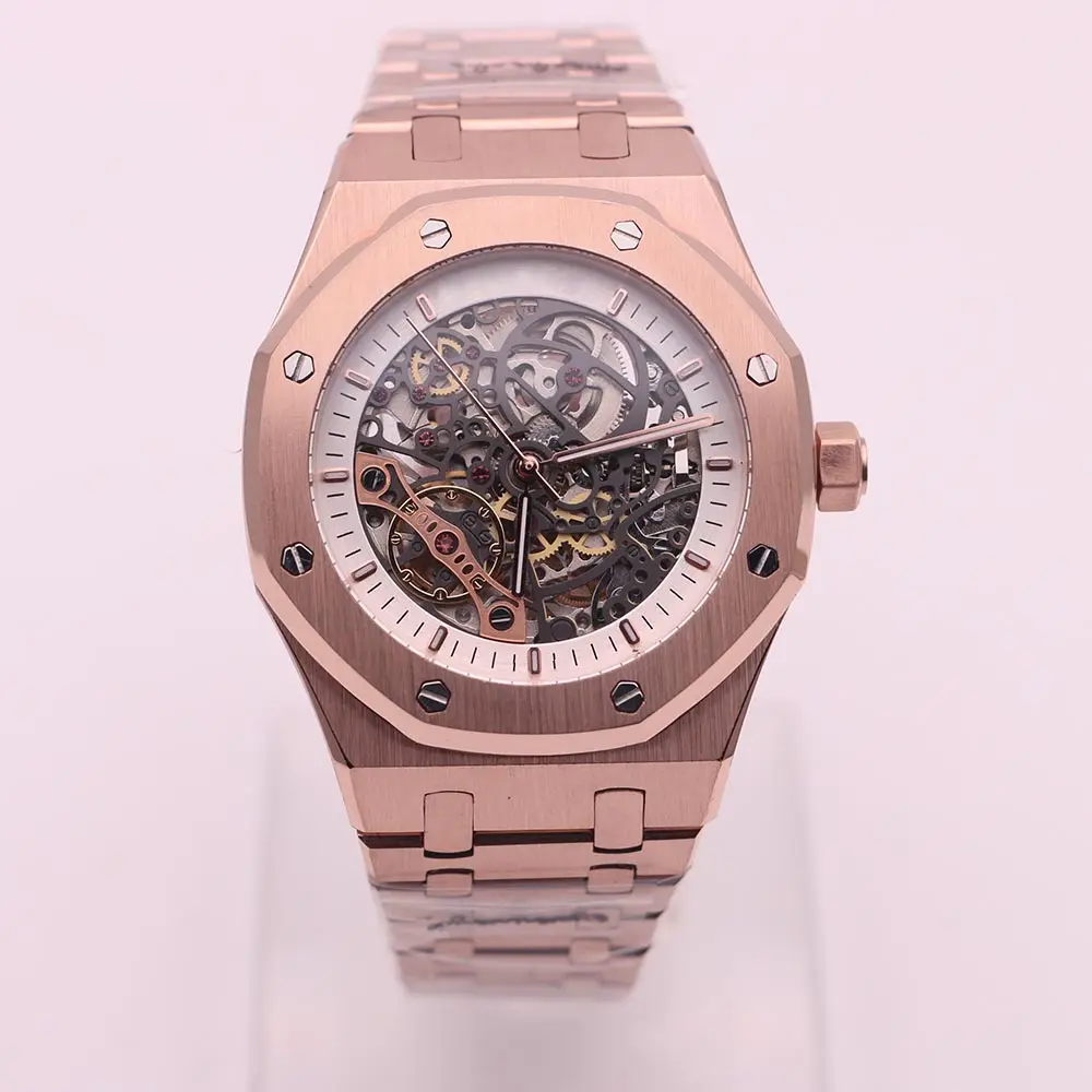 

2019 new luxury men's watch ROYAL OAK series 15467OR 44MM rose gold strap U1 factory AAA+ 2813 automatic mechanical wristwatch