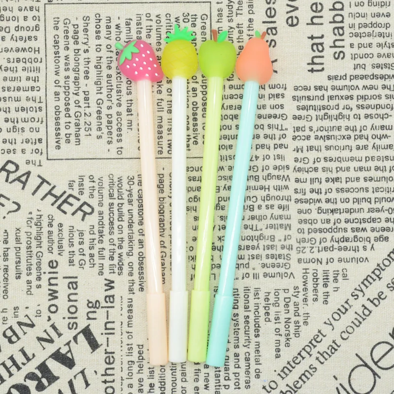 60 шт./лот гелевая ручка Caneta материал Escolar Lapices Kawaii Caneta гель Boligrafo милые фрукты милые стационарные Jel Kalem Canetas