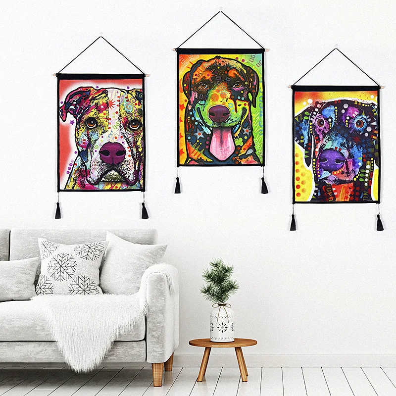 Fanximan Creative Hanging Painting Room Wall Decoration Colorful Dog