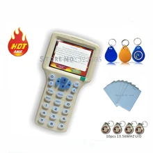 Updated version Handheld 125KHz -13.56MHZ RFID Copier Writer Duplicator with English encryption software +30pcs Writable Cards