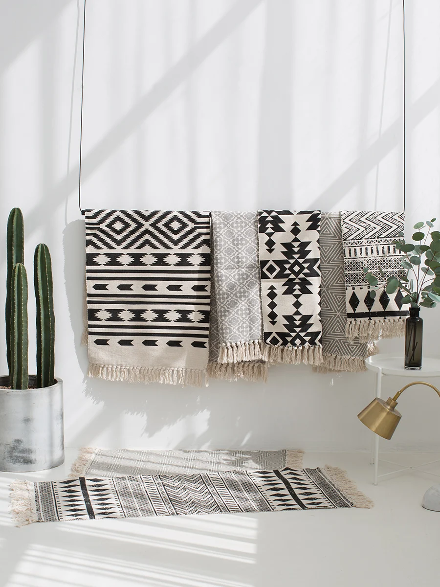 Ковер Kilim для гостиной из 100% хлопка индейский ковер с геометрическим узором в
