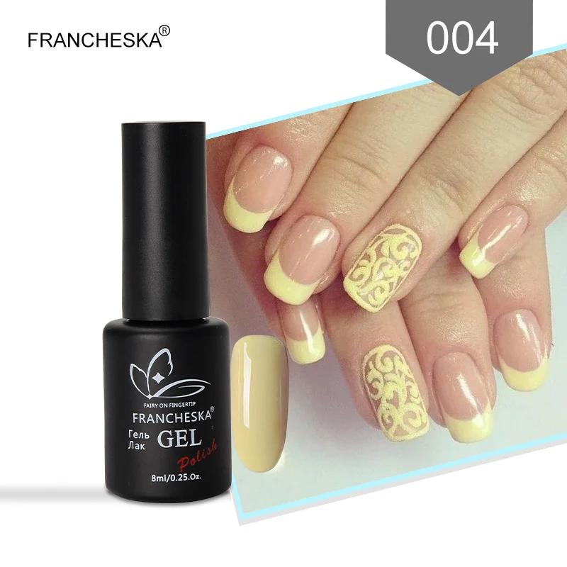 Francheska гель лак для ногтей гель лак 80 цветов светодиодный УФ nagels spulletjes oje впитывающий полуперманентный Smalto для unghie Гель-лак - Цвет: Francheska 004