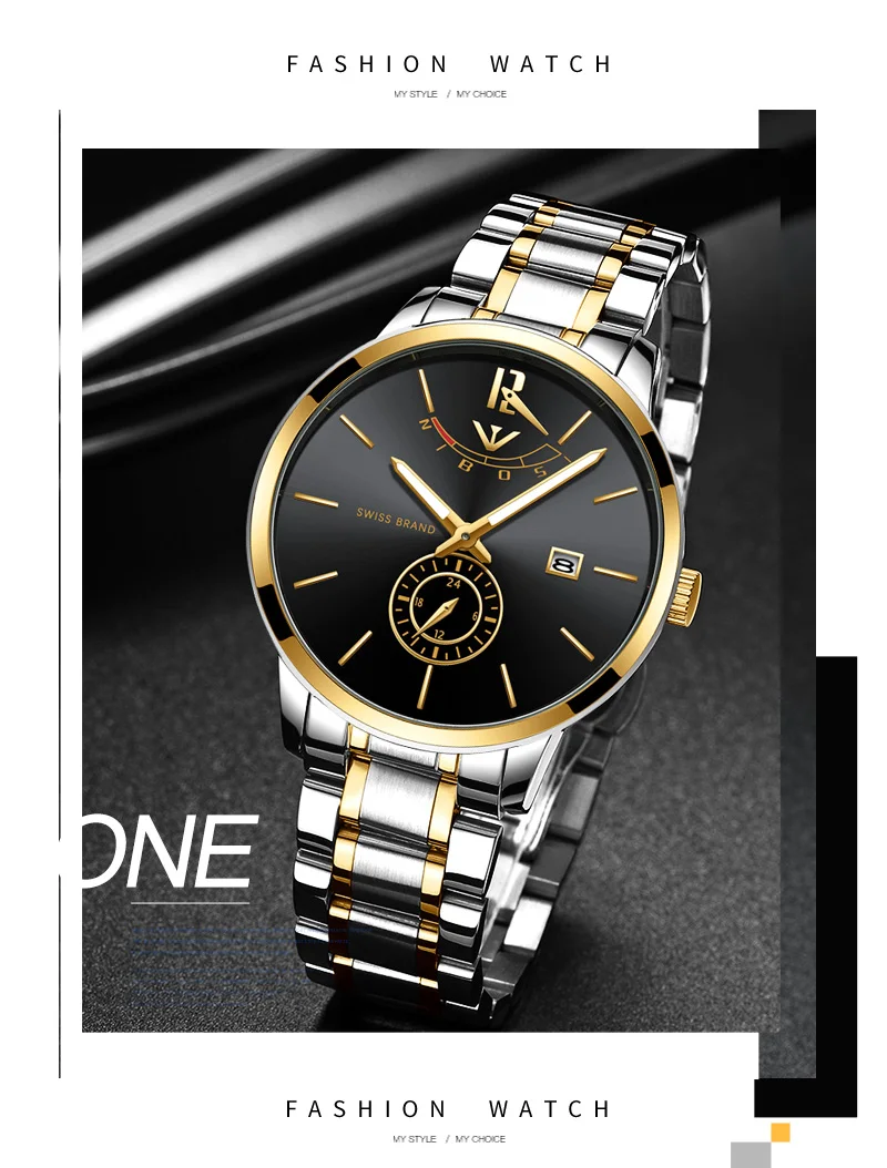 Часы nibosi Для мужчин модные часы 2018 Элитный бренд Водонепроницаемый полный Сталь Аналоговые кварцевые наручные часы синий Reloj Hombre 2018 Relogio