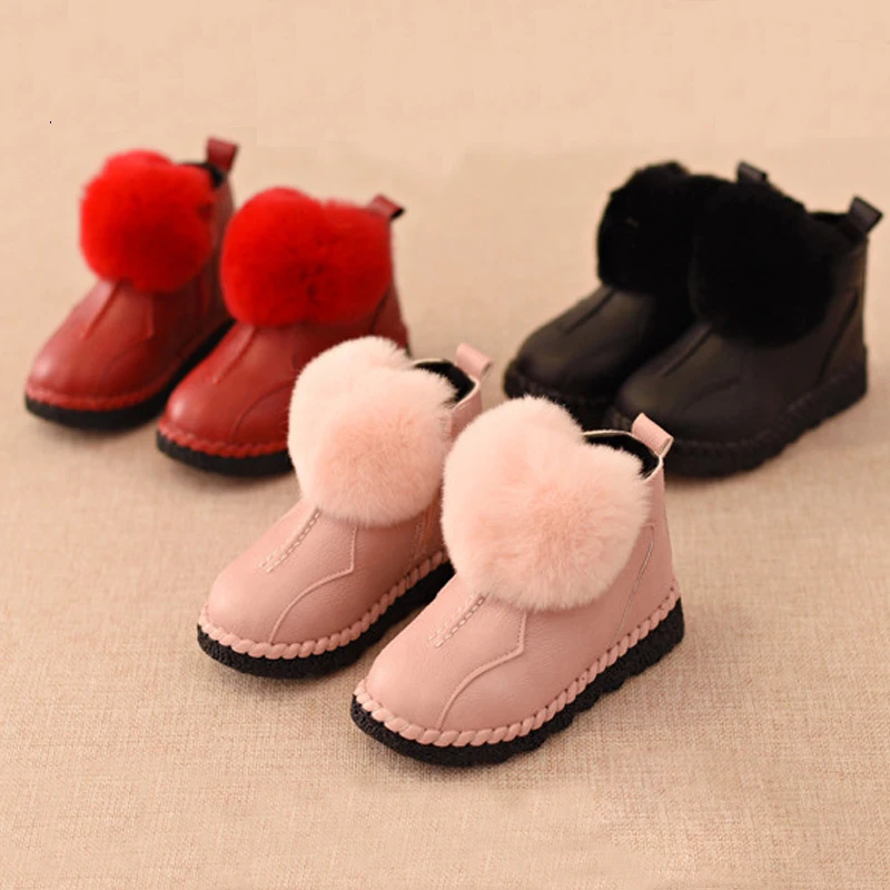 Smgslib/зимние ботинки для маленьких девочек; детская обувь; Ботинки martin для мальчиков; Детские Водонепроницаемые ботинки из искусственной кожи на резиновой подошве; сезон зима-осень