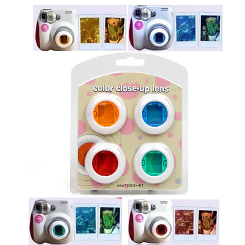 4 шт/5/6 шт цветная видеокамера крупным планом цветные линзы фильтр для Polaroid Fujifilm Instax Mini 9 8 8 7 S KT мгновенный Плёночные фотокамеры