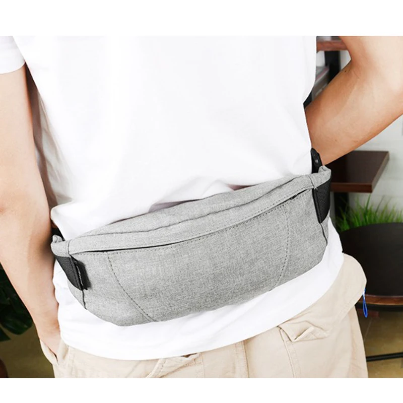 Fanny Pack Black Waterproof Money Belt Bag Male Waist Bags Cigarette