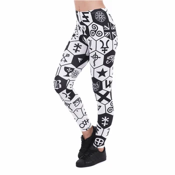 

Benzene Ring Symbols Print Women Leggings Fitness Breathable Perspiration Quick Drying Leggins High Elasticity Trouser Pants