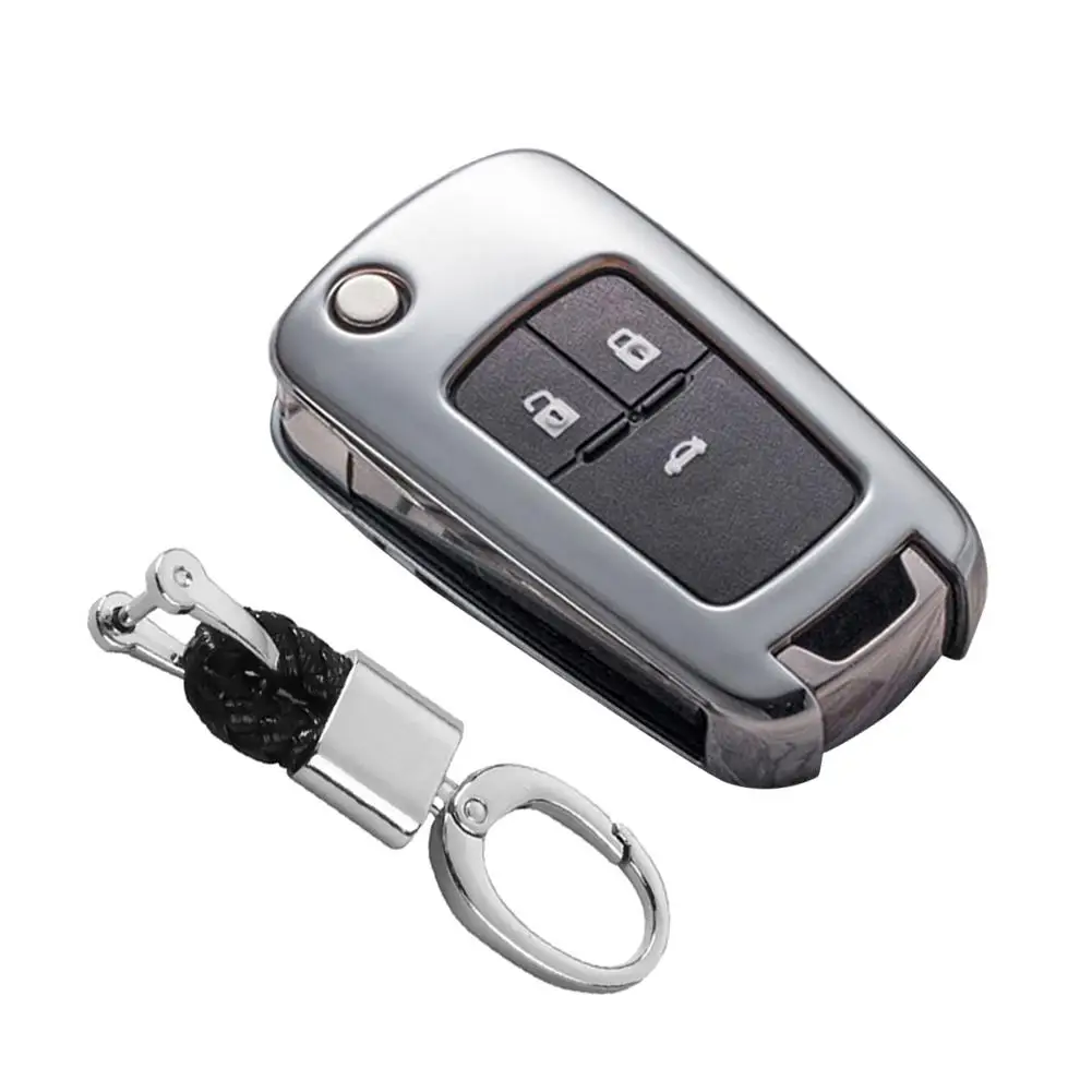 Мягкий TPU чехол для ключа для Chevrolet для Buick для Cruze Aveo Trax Защитные чехлы для сидений, сшитые специально для Opel Astra Corsa Meriva Zafira Antara J ключ защиты - Название цвета: with keychain