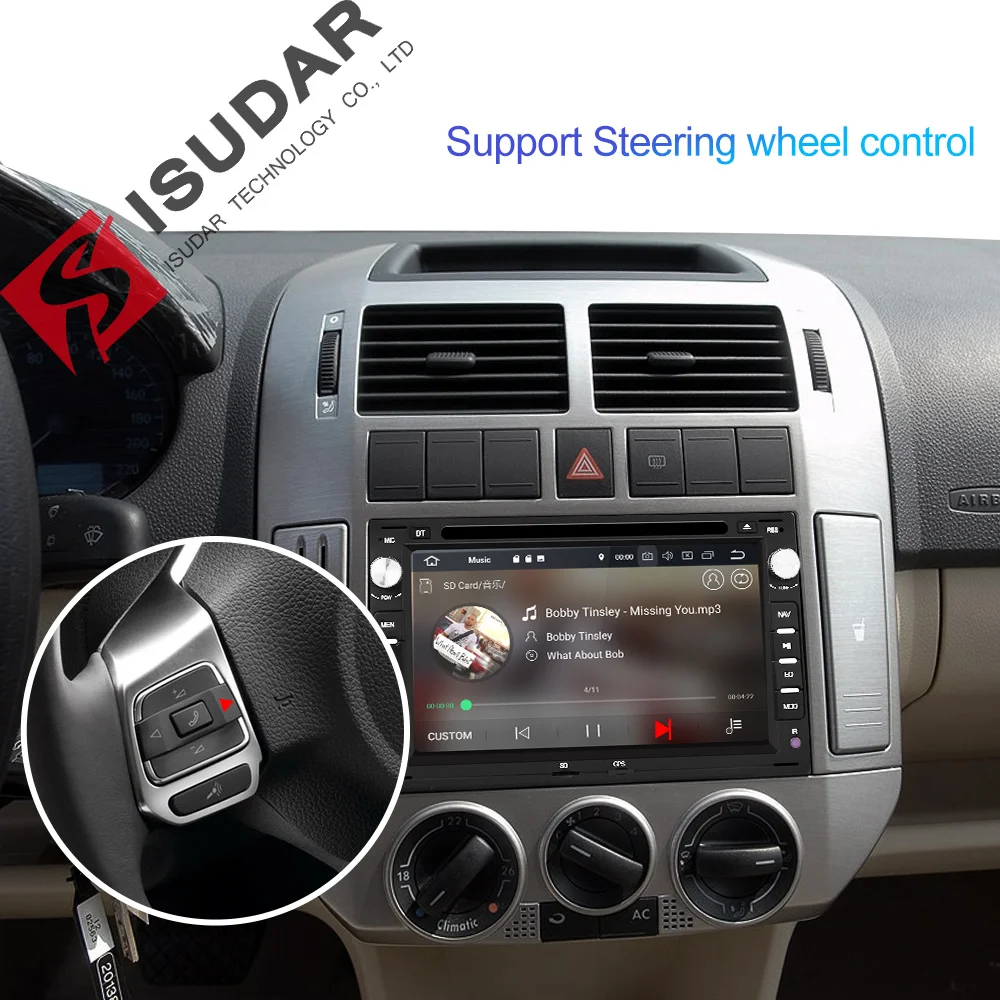 Cheap Isudar Car Multimedia Player Android 9 2 Din Stereo System For VW/Volkswagen/Passat/Golf/Skoda Octa Core 4GB RAM Wifi USB DVD 4