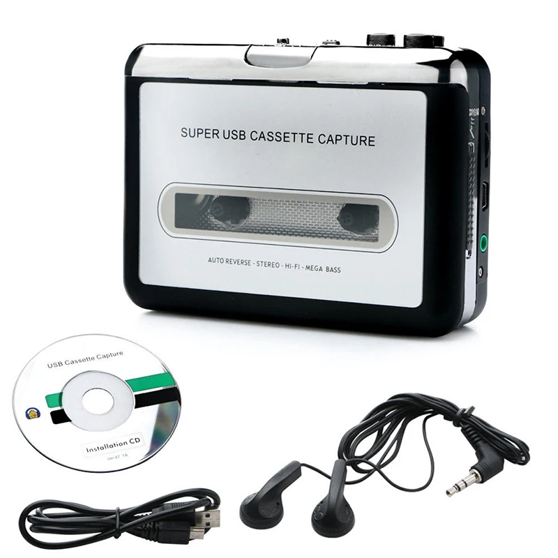 USB2.0 портативная лента для ПК супер Кассета для MP3 аудио Музыка CD цифровой плеер конвертер записывающее устройство+ наушники