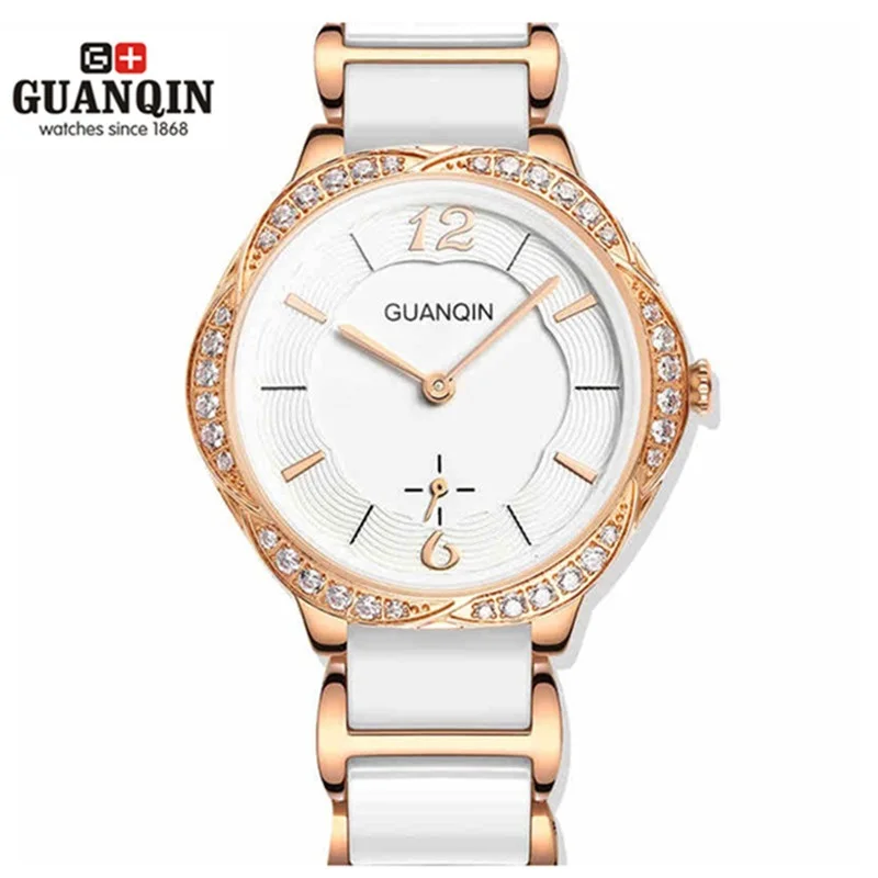 

Ceramic Women Watches GUANQIN Woman Quartz Watch Luxury Ladies Watches Sapphire Waterproof Dress Wristwatches Montre Femme