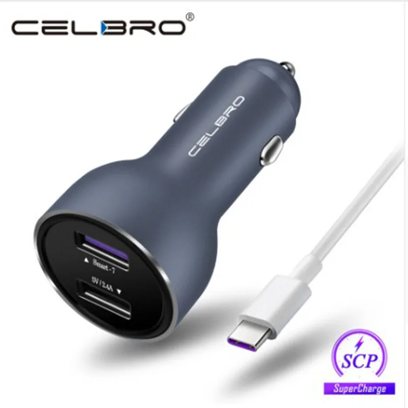 

Car Charger For Huawei Supercharge Metal FCP Fast Charger 5A USB Type C Cable for Huawei P30 P20 P10 P9 Plus Mate 20 10 9 Pro