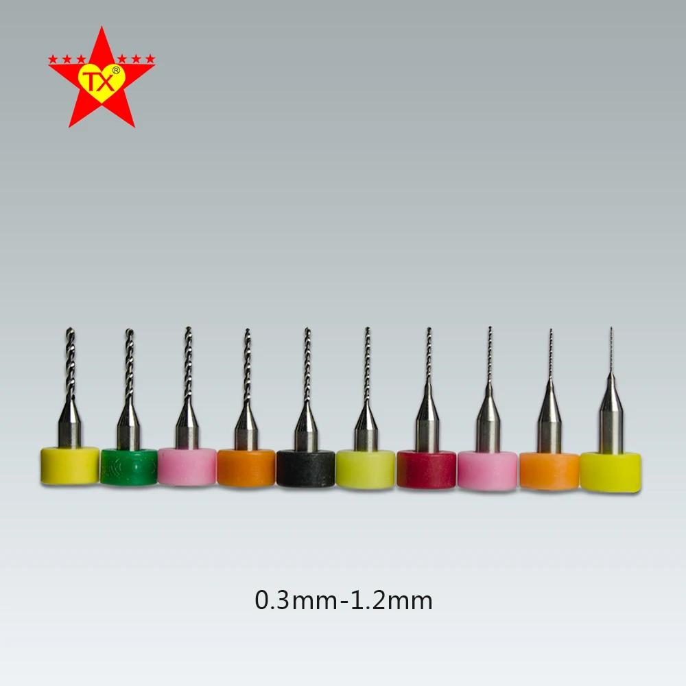 TX 10pcs Mini Tungsten Steel PCB Drill Bit For Metal  1.2mm Woodworking CNC Circuit Board Electric instuments Kit Drill tool set