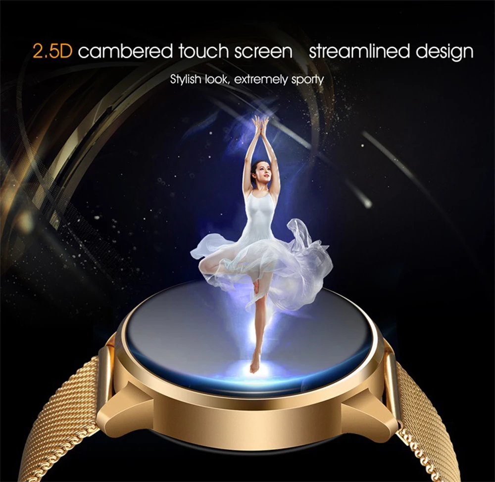 Круглый Bluetooth Smart часы Классический здоровья из металла SmartWatch С сердечного ритма