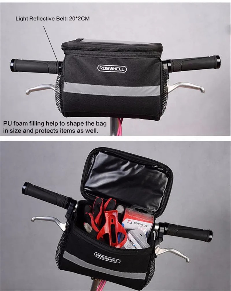 Top ROSWHEEL Waterproof Road MTB Bike Bicycle Front Top Frame Handlebar Bag Cycling Pouch For Cellphone Phone 1