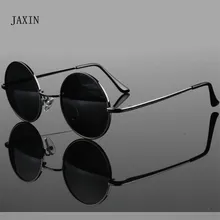 JAXIN, классические, Ретро стиль, поляризационные, круглые солнцезащитные очки, мужские, металлическая оправа, черные, солнцезащитные очки для женщин, фирменный дизайн, модные, дикие, зеркальные, UV400
