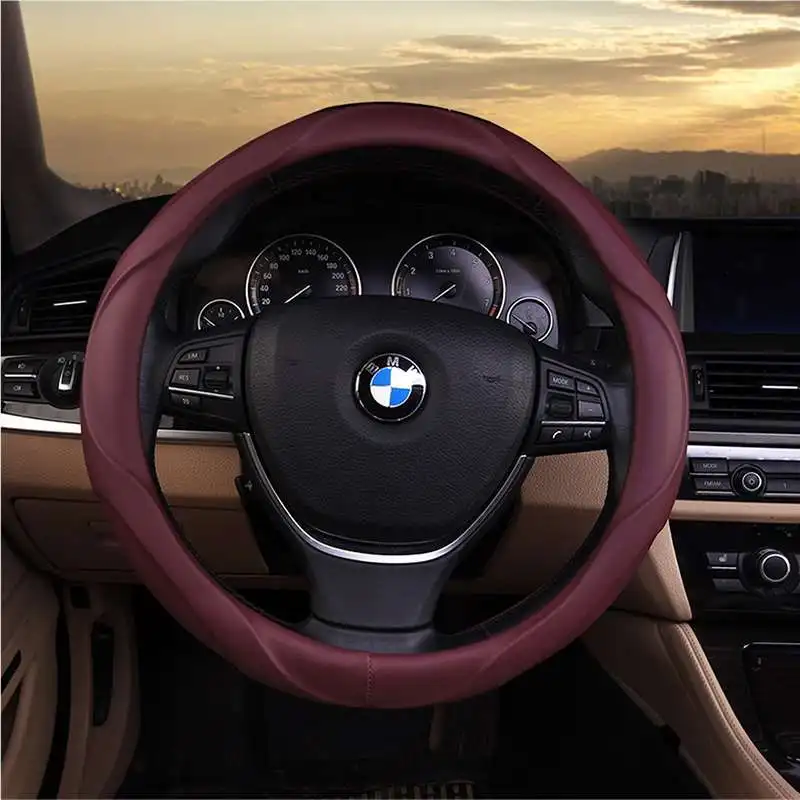 anti slipped Luxury genuine leather universal car steering wheel cover