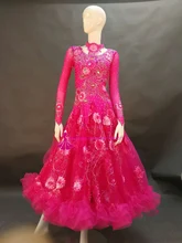 Adult Standard Ballroom Dance Competition Dresses New Arrival Long Sleeve Women Stage Tango Waltz Ballroom Costume