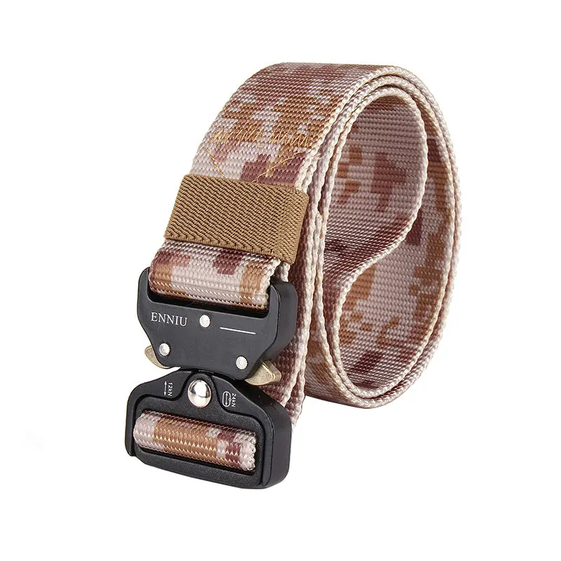 

SWAT Military Gear Knock Off Army Belt Men's Heavy Duty US Soldier Combat Tactical Belts Sturdy 100% Nylon Waistband 1.5" Camo