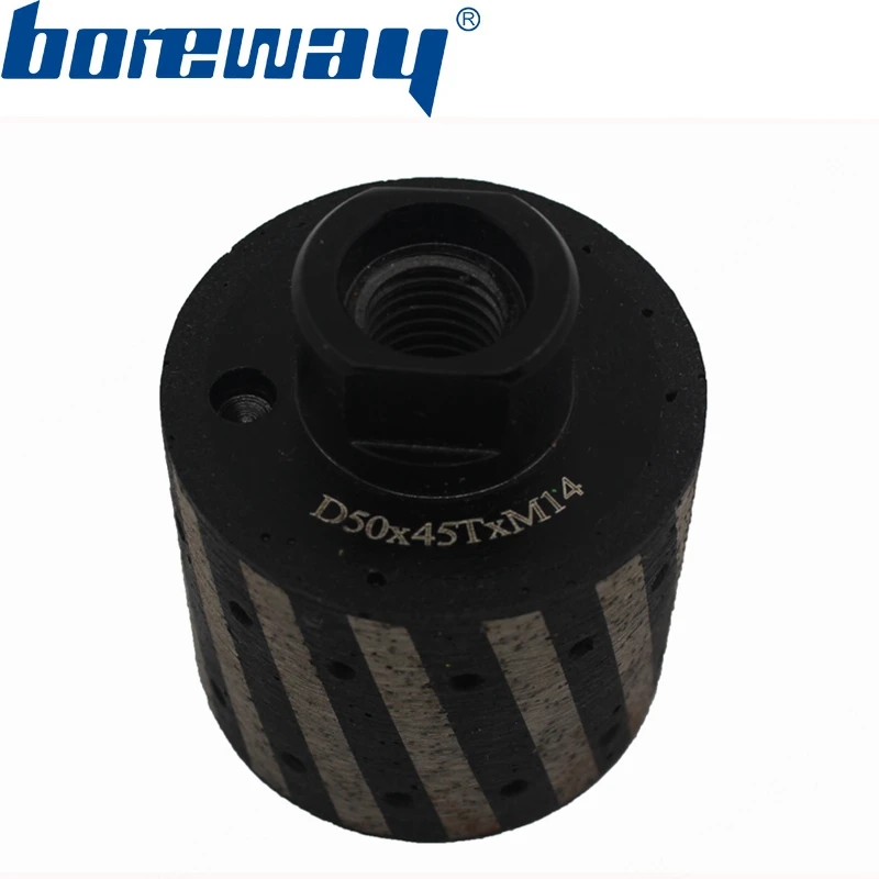 D50*45T*M14 Resin Filled Groove Grinding Drum Wheel On Portable Machine For Slab Counter Granite