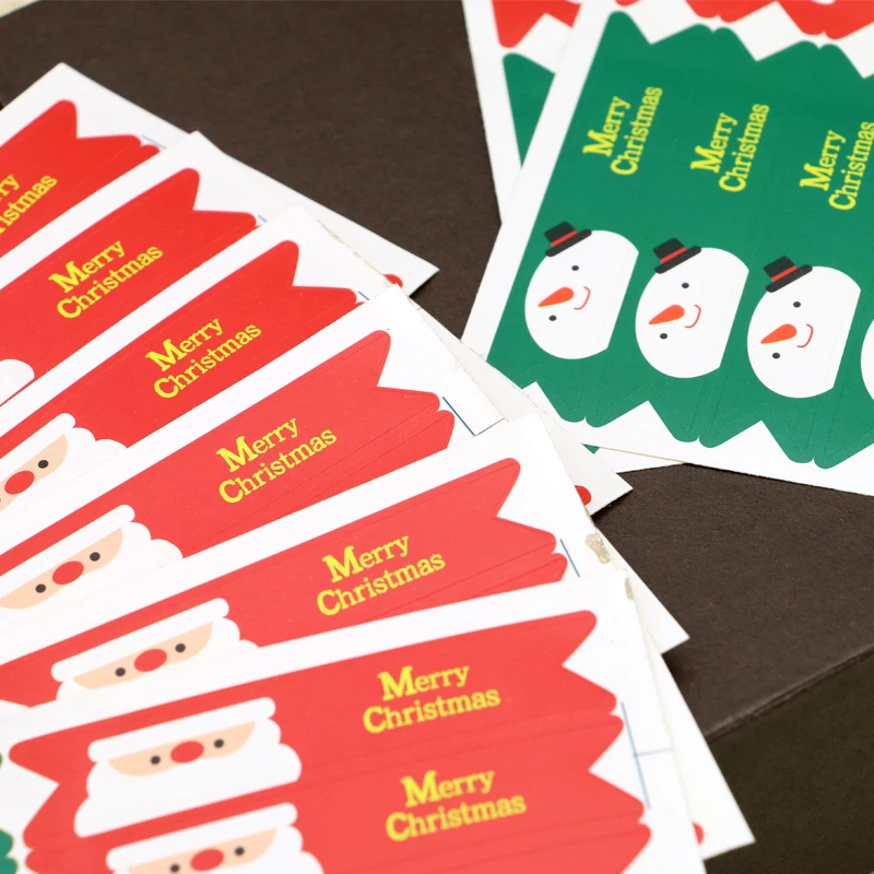 120 шт Горячая Счастливого Рождества снеговик Санта Клаус уплотнительные этикетки из крафтовой бумаги наклейки для выпечки тортов DIY Подарочная коробка наклейка s M1028
