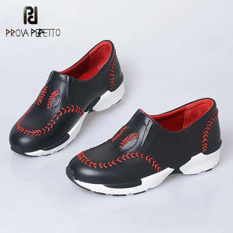 

Prova Perfetto Leisure Style Baseball Sewing Decoration Wedge Bottom Shoes Mixed Color Heighten Shoes For Campus Girls