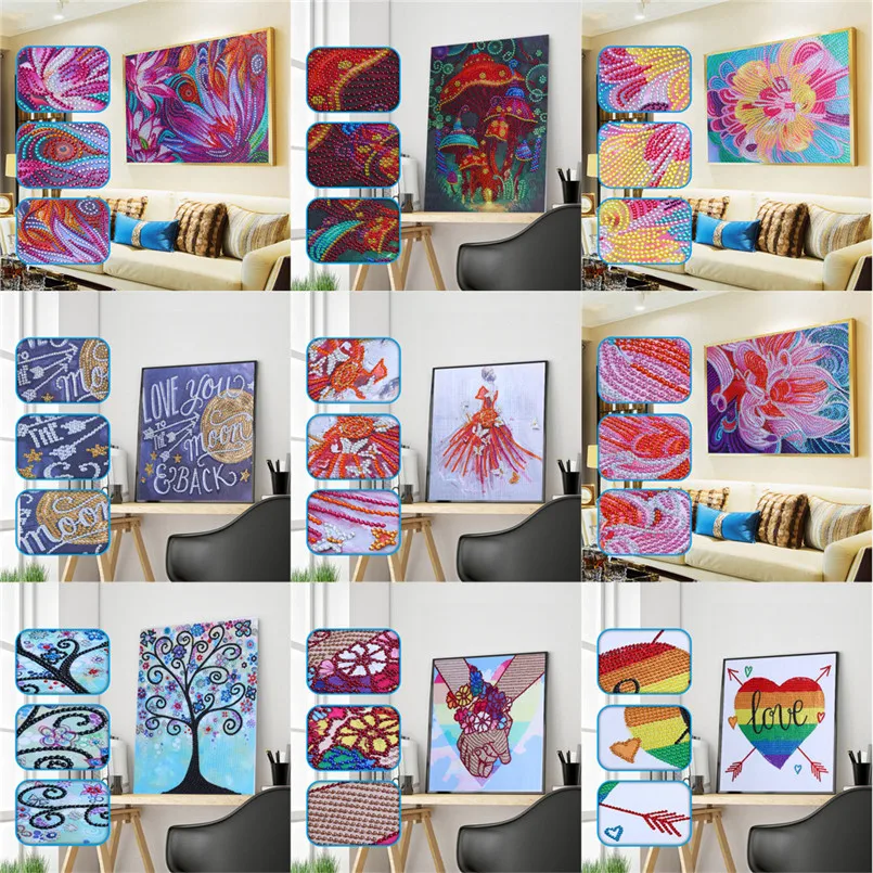 Special Shaped Diamond Painting DIY 5D Partial Drill Cross Stitch Kits Crystal Rhinestone Of Picture Serial Diamond #3A08 (65)