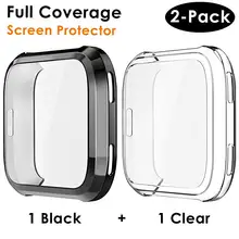 2 шт полная защитная рамка устойчивый ТПУ мягкий чехол смарт-часы аксессуары для Fitbit Versa Smartwatch